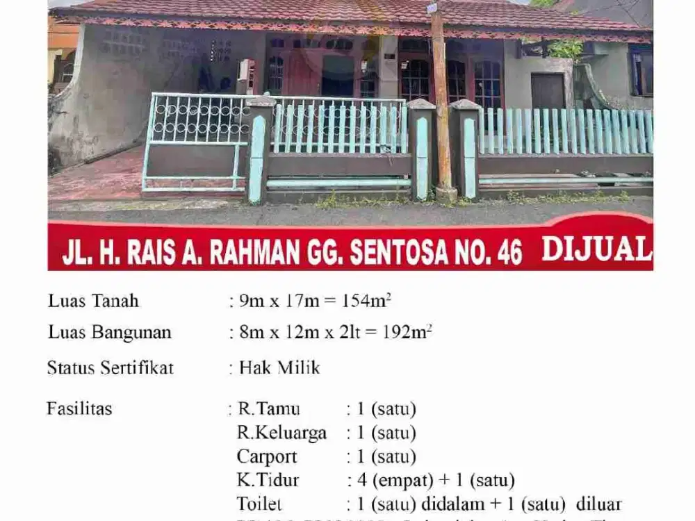 Rumah Secondary, aman, nyaman, dan terawat.