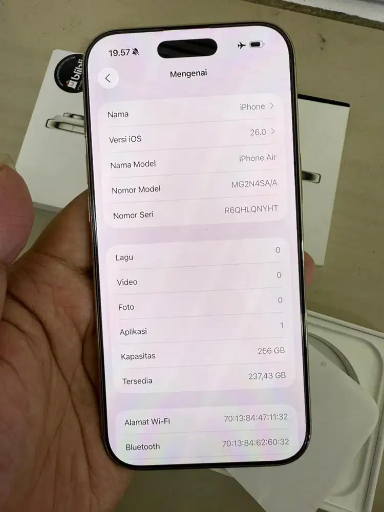Iphone Air 256 garansi resmi