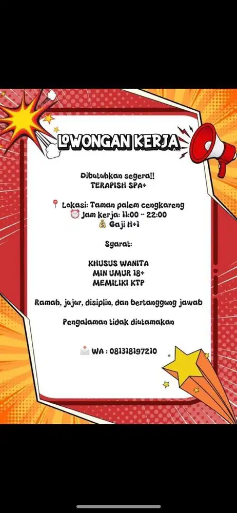 Lowongan kerja spa
