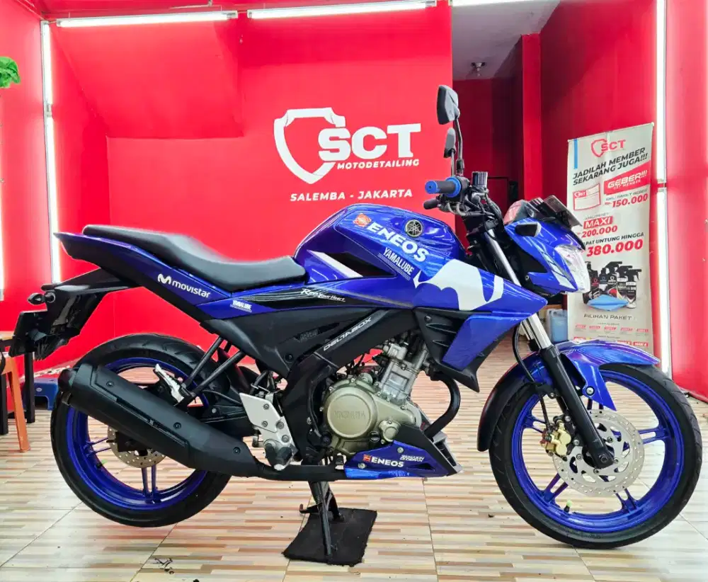 JualCpt90%LikeNew PjkJun27 KM34Rb YAMAHA VIXION 2019 MOVISTAR BIRU