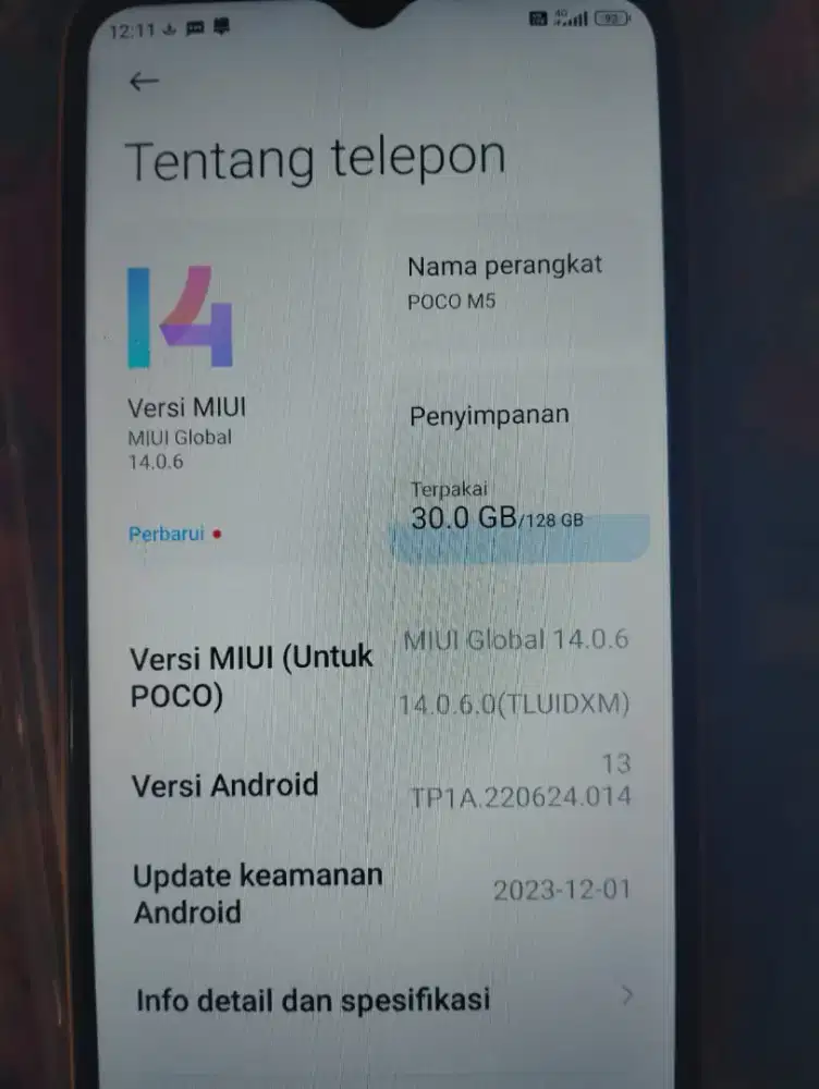 poco m5 ram4+2 128gb kondsi 98% sangat baik