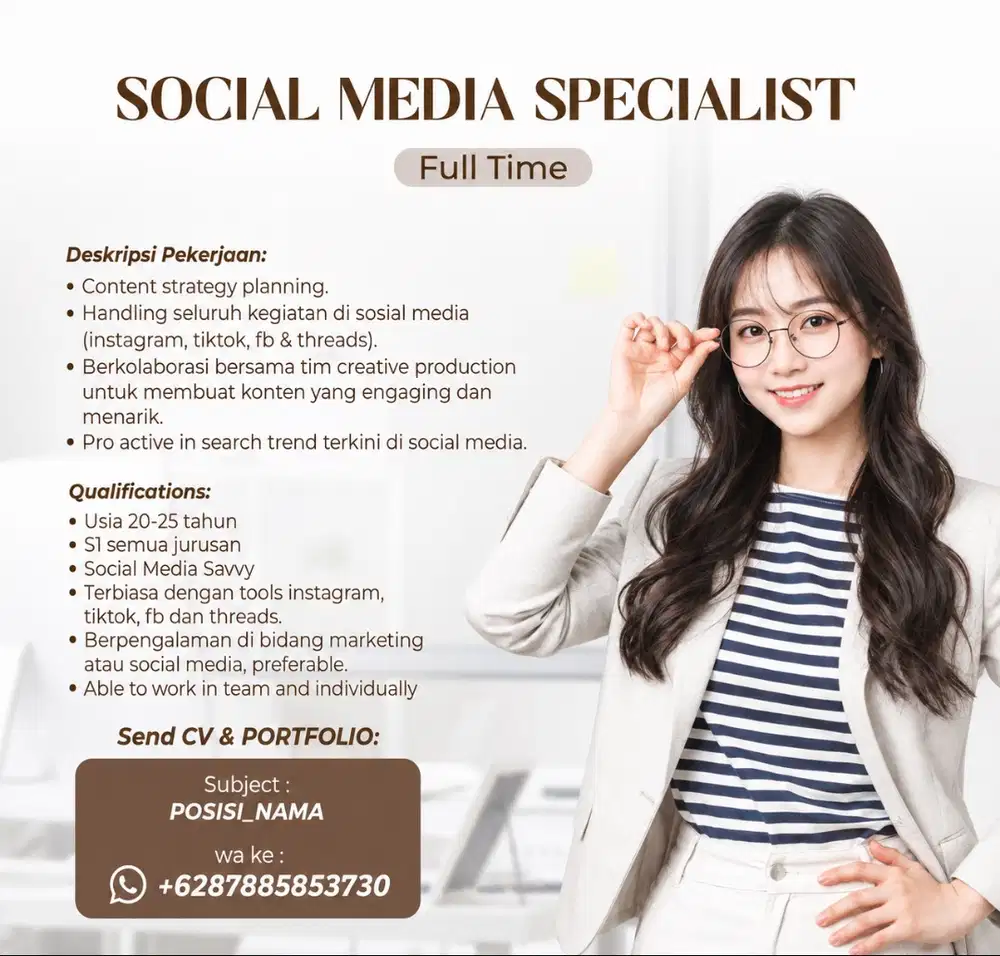 Lowongan Kerja Sosial Media Specialist