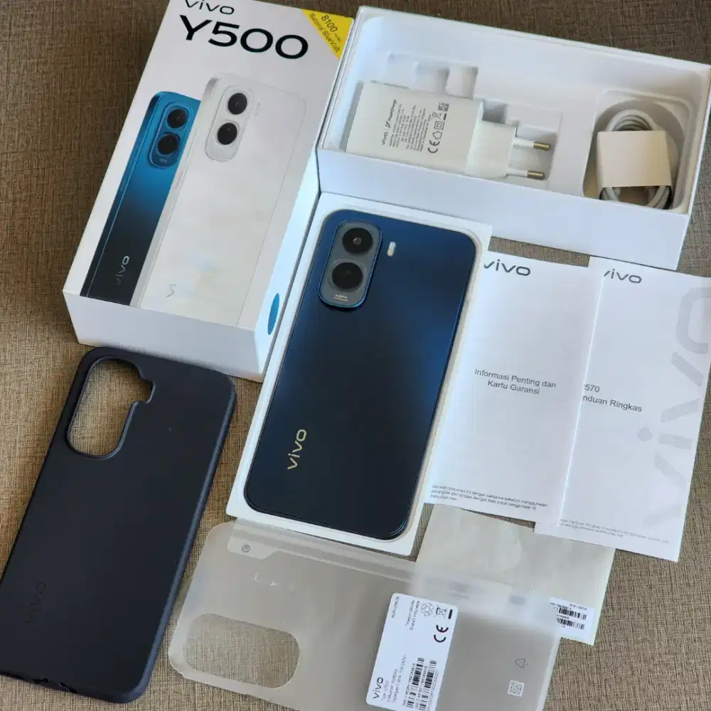 Vivo Y500 Ram 6+6/256GB Biru Kondisi BNOB Openbox Garansi Resmi 1tahun