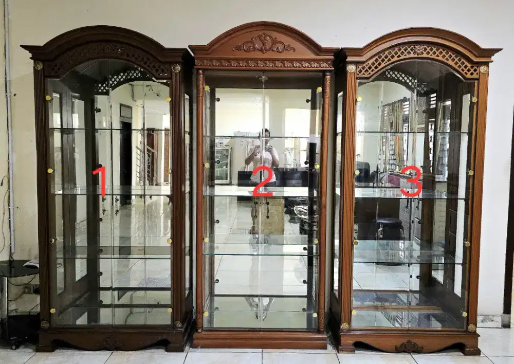 Murah 3 Lemari pajangan kristal kuat kokoh