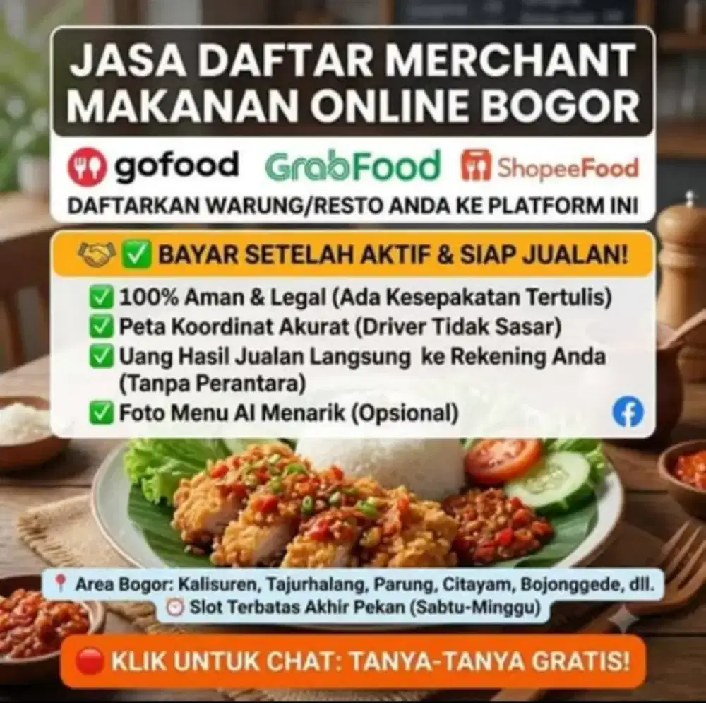 JASA DAFTAR MERCHANT FOOD BOGOR