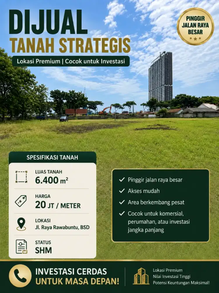 Dijual Tanah Strategis di BSD - Tangsel