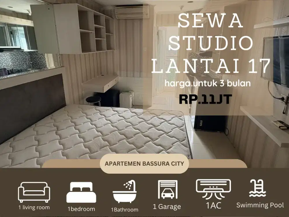 sewa studio full furnis fasilitas terlengkap apartemen bassura city