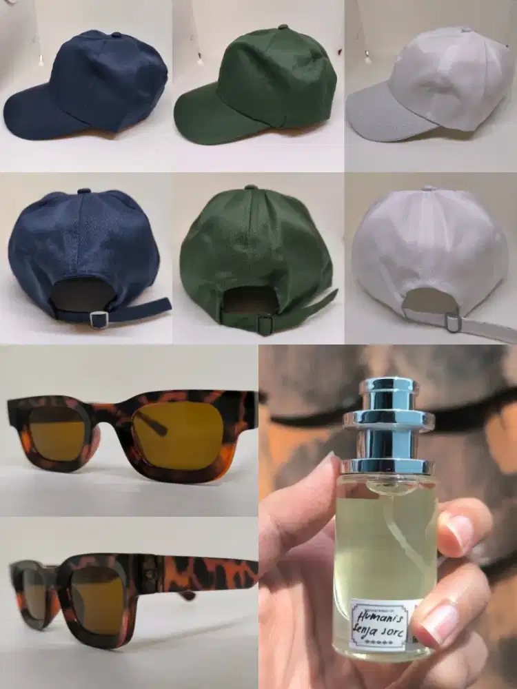 Parfum, Topi, Kacamata