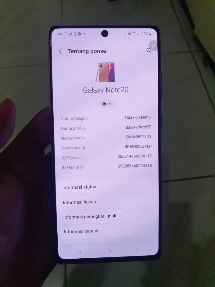 Samsung Note 20 256GB SEIN
