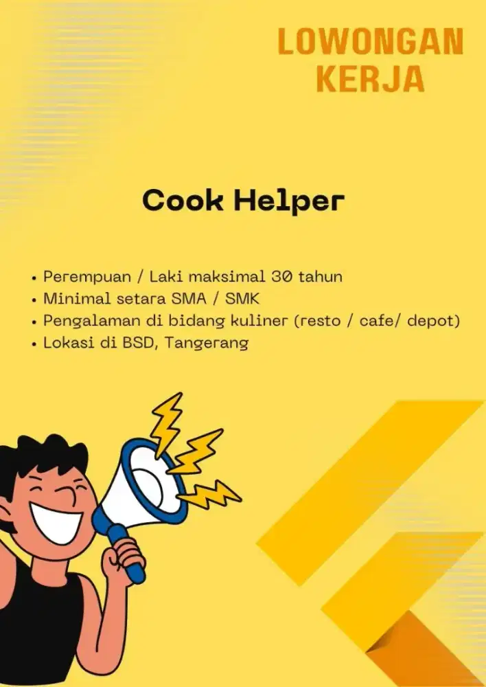 Dicari Cook Helper