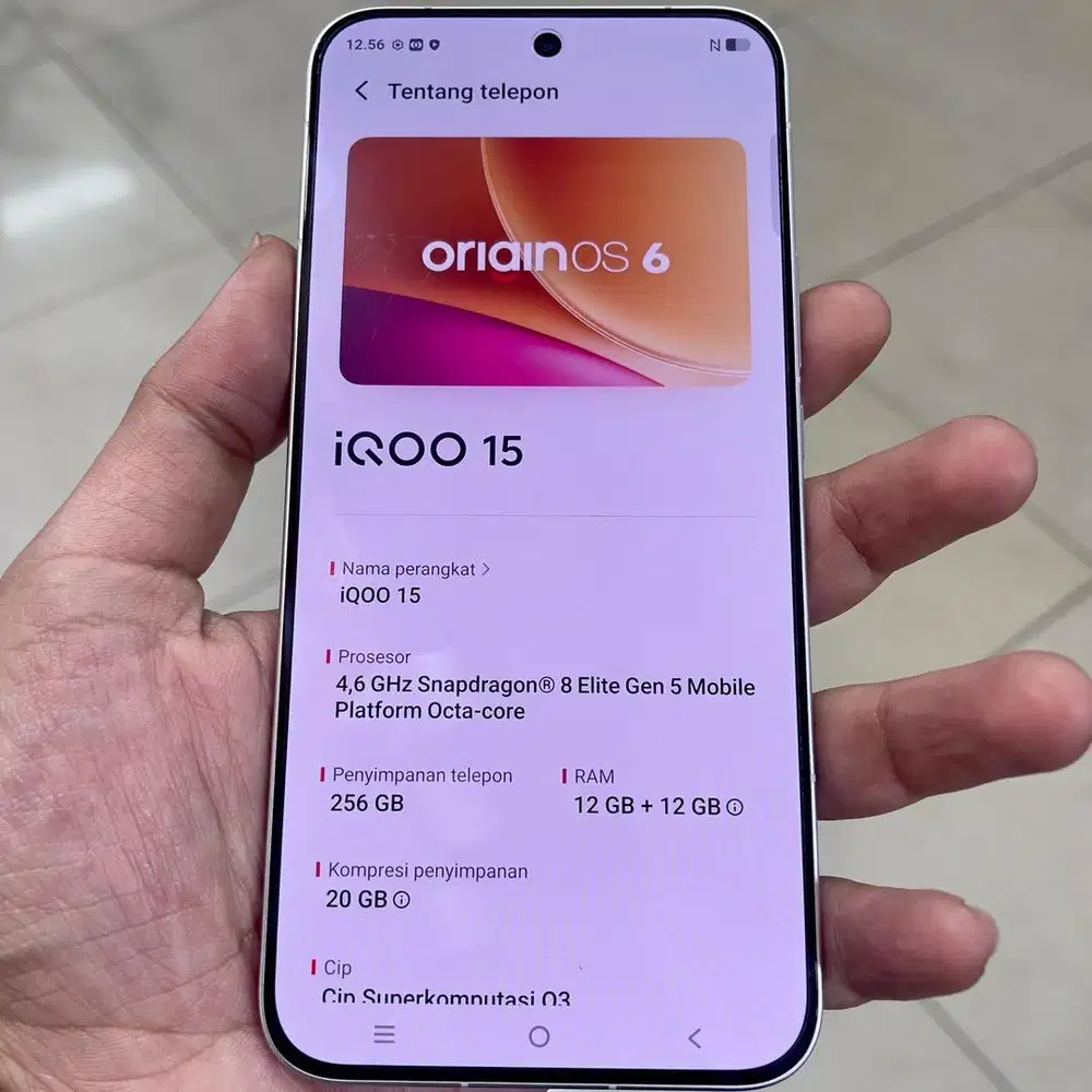 Iqoo 15 ram 12 / 256 resmi fullset original finger off