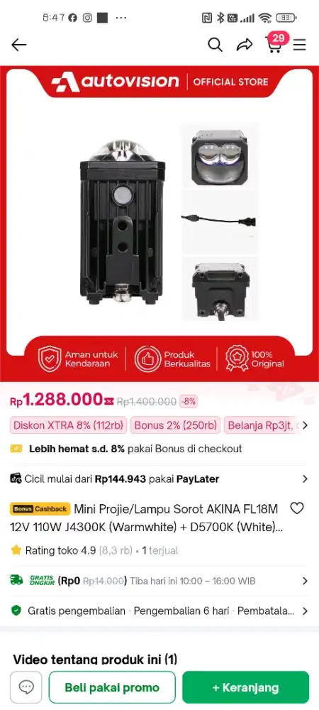 Autovision lampu smoky FL18M