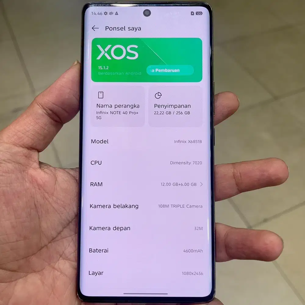 Infinix note 40 pro plus ram 12 / 256 fullset original