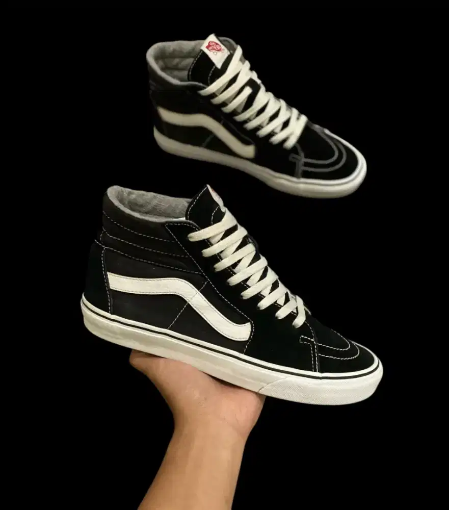 Sepatu Vans Sk8-Hi Original Black White Size 44 Sk8 High
