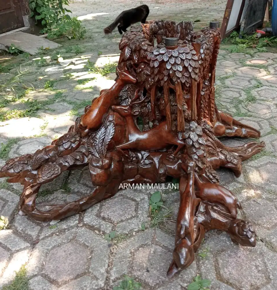 Meja Jati Lawas ukir Detail item Kolektor
