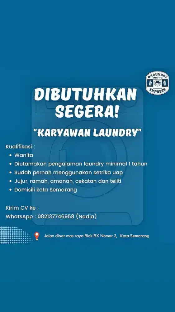 lowongan untuk loundry