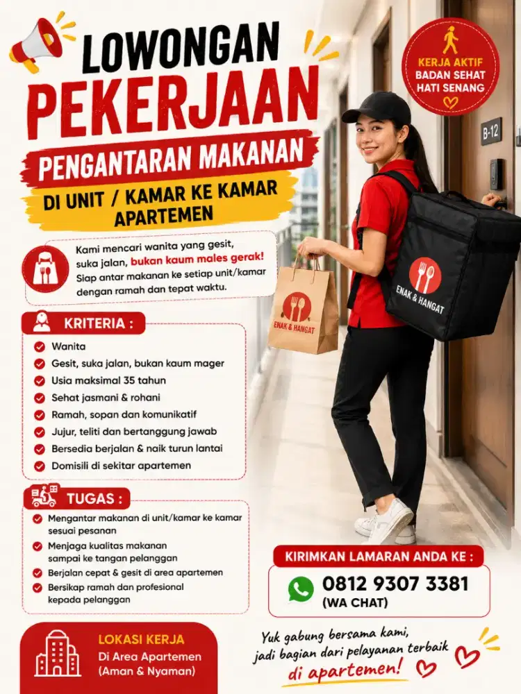 Lowongan kerja pengantaran makanan