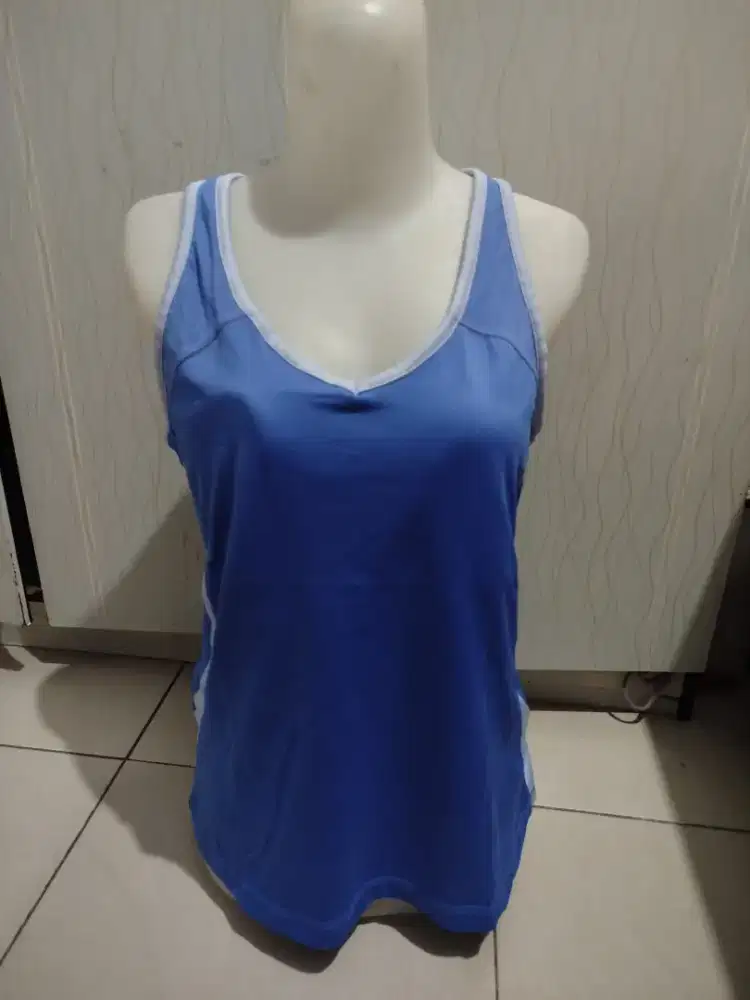 Baju sports adidas original size L to XL biru tebal second