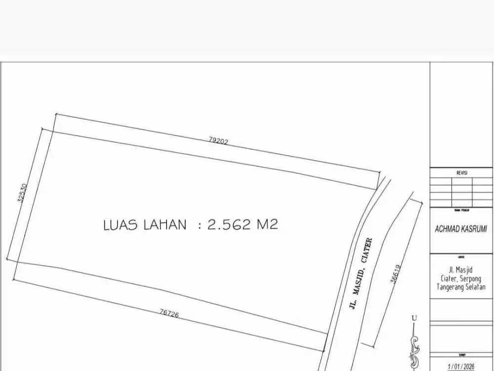 Di Jual di Jln Masjid Ciater 134, Ciater kec.serpong Kota Tangerang Selatan Banten