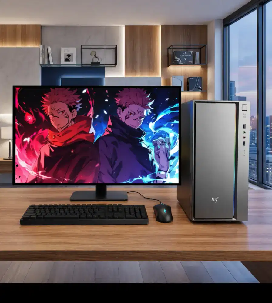 PC GAMING FULSET + LCD + RAM 8 GB + VGA 1 GB + HD 500 GB + GAMES APP