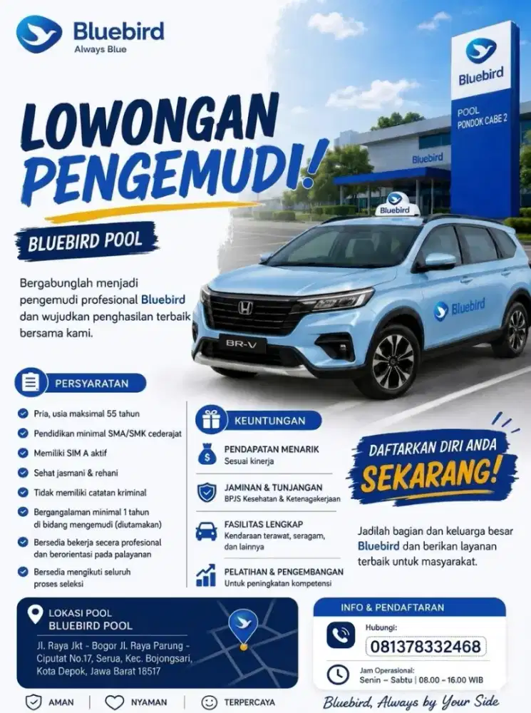 Loker Driver Bluebird Pondok Cabe 2