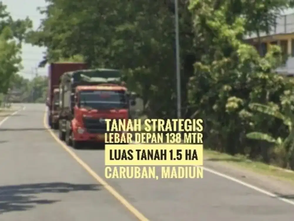 (H) Tanah Zona Industri LD 138 mtr, Dekat Gerbang TOL Caruban MADIUN, Lokasi Baguss