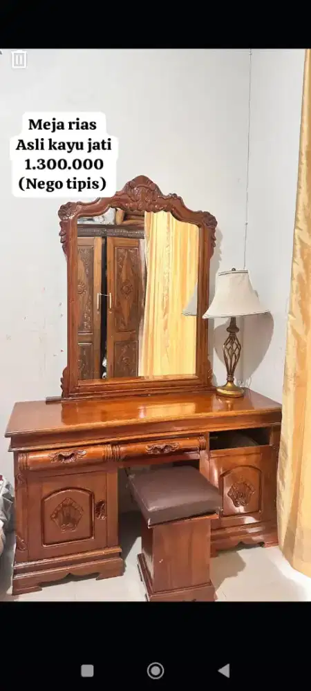 Meja rias kayu jati asli