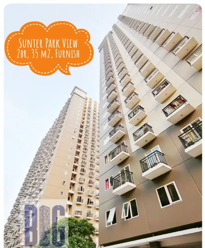 Disewakan  2BR furnish Sunter Park View Tahunan