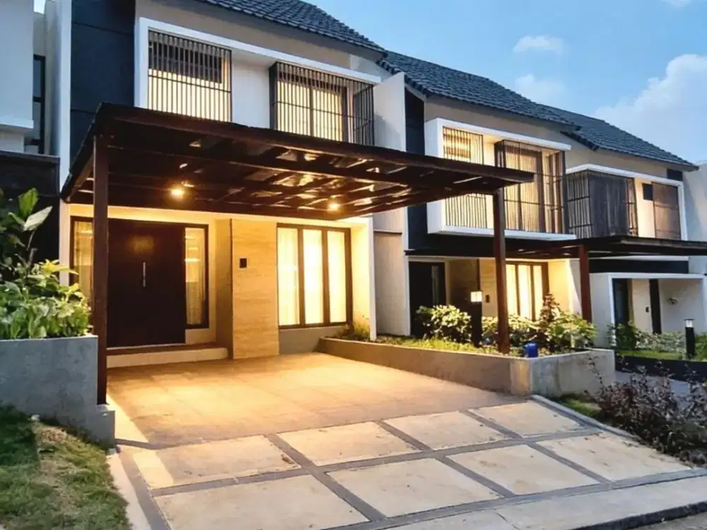 rumah private pool view danau dalam cluster bukit golf riverside