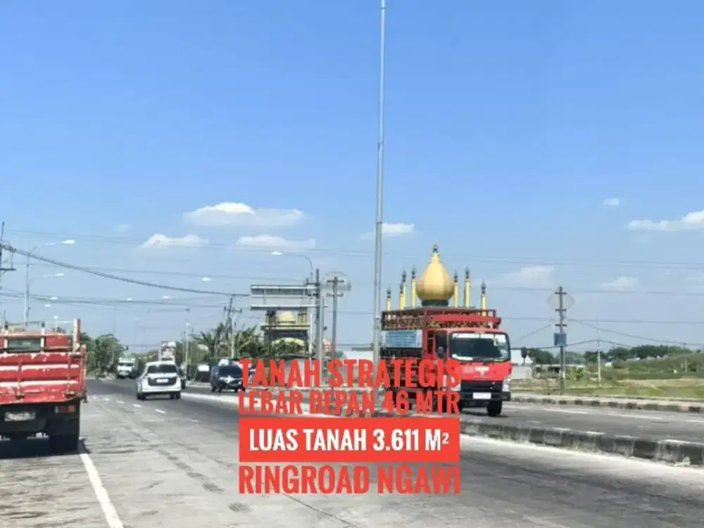 (Bb) Tanah LD 46 mtr, depan Gerbang Tol NGAWI, Lokasi Mantapp