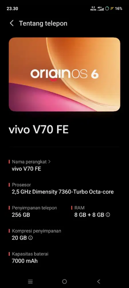 VIVO V70 FE 8+8/256