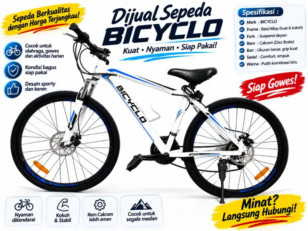 Sepeda bicyclo siap dipakai