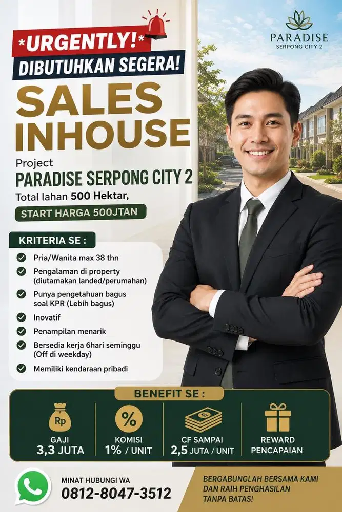 Dibutuhkan marketing property wanita