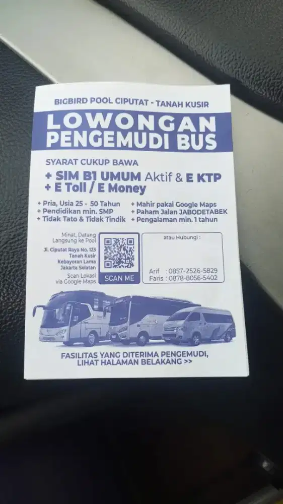 LOWONGAN KERJA SOPIR SHUTLE