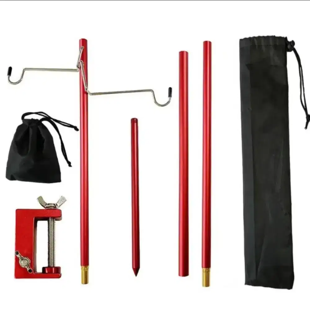 Tiang Lampu Gantung outdoor 150 cm Dengan Pasak Warna Merah