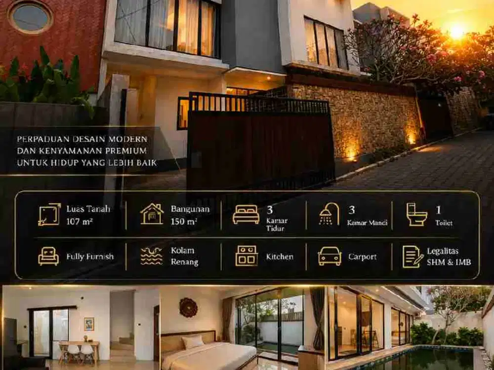 Villa Premium Furnish dekat Pantai Dreamland Pecatu Ungasan