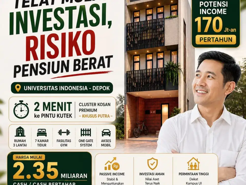 JUAL KOST KOTSAN | KAHFI APARKOST 4 - INVESTASI KOST DEKAT FAKULTAS TEKNIK UNIVERSITAS INDONESIA DEPOK