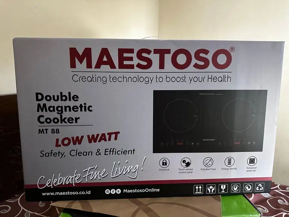 MAESTOSO Double Magnetic Cooker MT 88 – Low Watt – BNOB