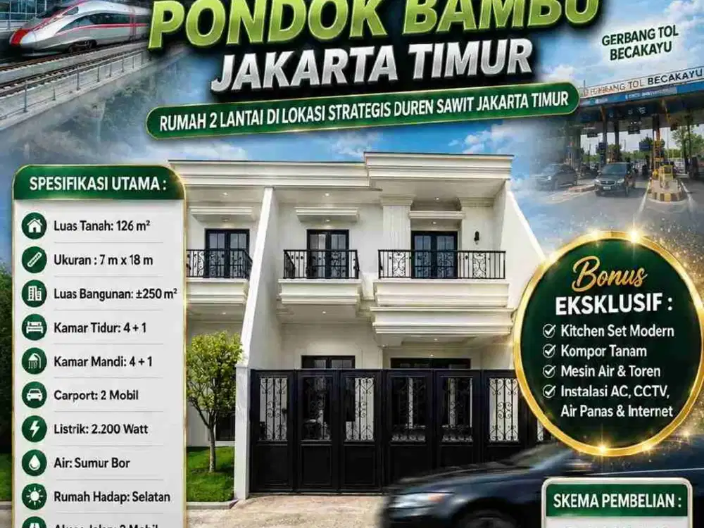 Hunian American Classic Premium siap huni di Pondok Bambu – Jakarta Timur