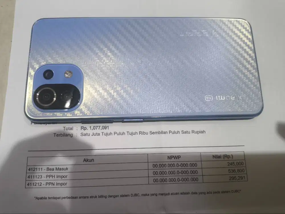 MI 11 LITE 5G NE 8/128GB BEA CUKAI