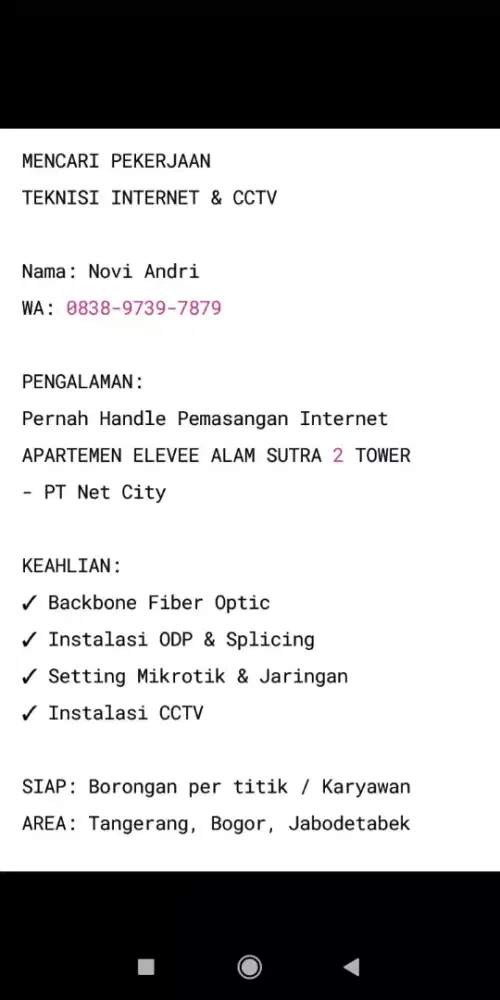 Mencari pekerjaan