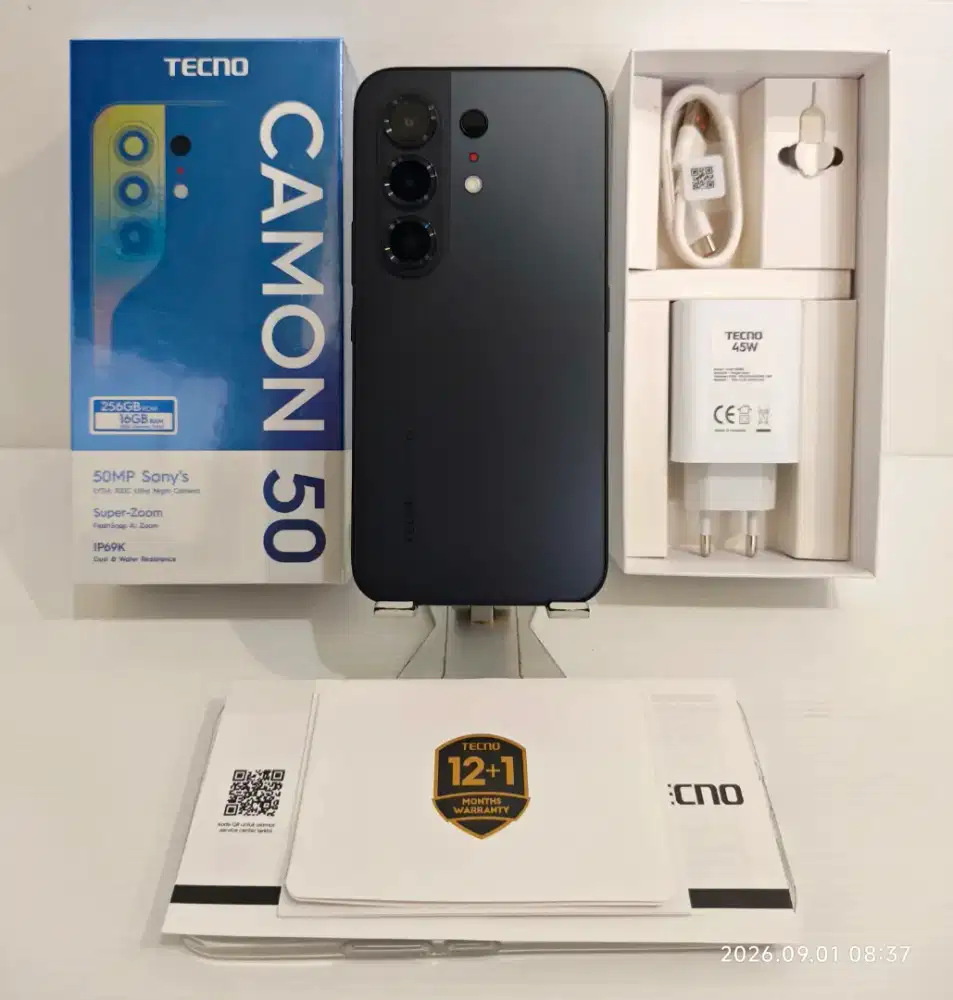 Tecno Camon 50 4G 8/256 Gb Likenew 100% Garansi on sept 2027 bs TT/BT