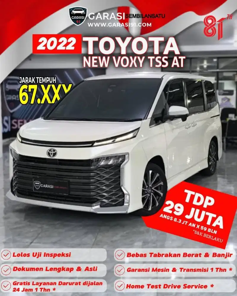 ‼️TDP 29 JT Toyota New Voxy TSS AT tahun 2022 pajak panjang