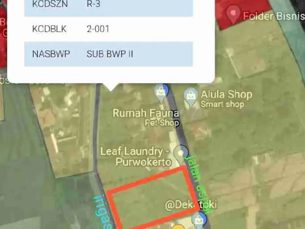 Tanah kosong buat kos Eksklusif Grendeng kompleks kampus Unsoed Purwokerto