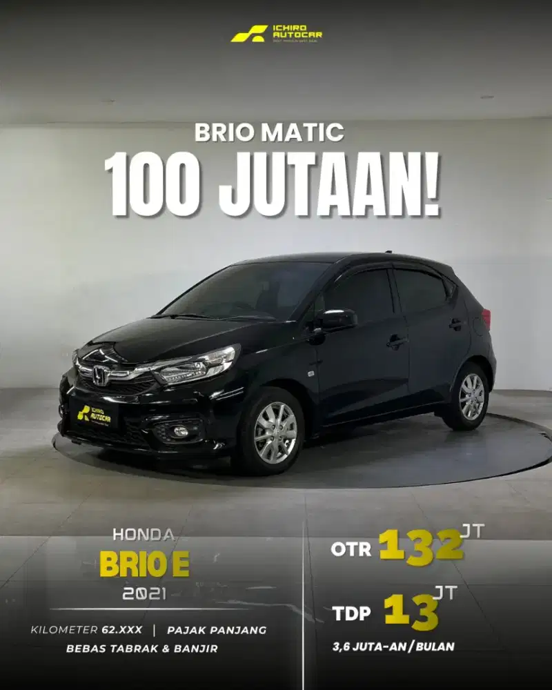 [Km rendah] HONDA BRIO E SATYA 2021