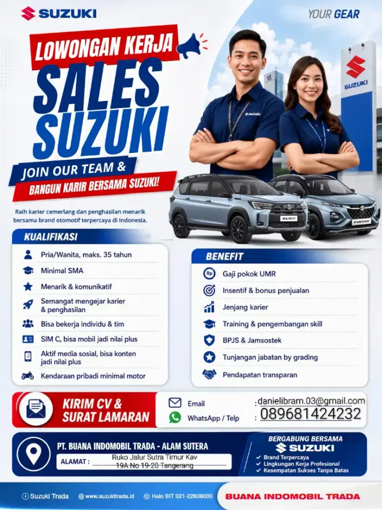 Lowongan Kerja Sales Force Suzuki
