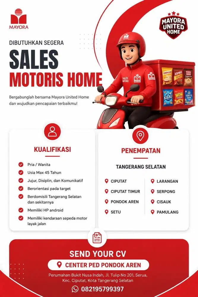 LOKER SALES MOTORIS MAYORA HOME MAYORA