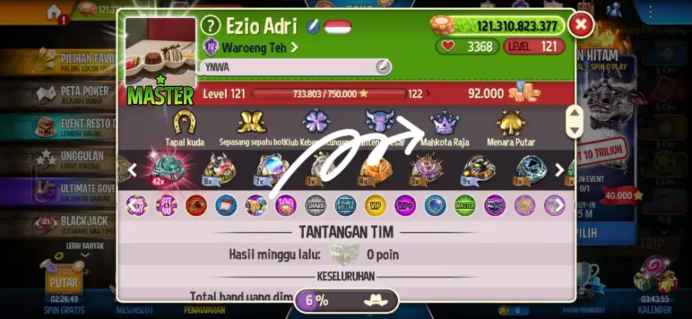 Jual akun game Governor of Poker 3