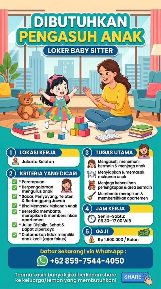 Dicari Pengasuh Anak