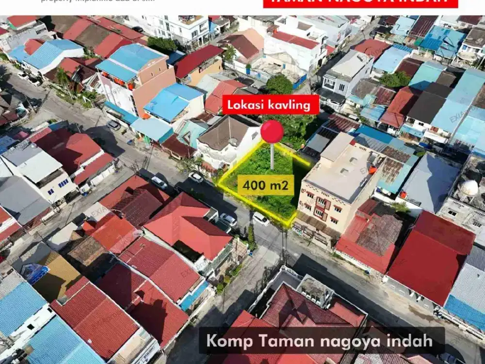 dijual kavling hook 400m2, lokasi tengah kota, Nagoya Batam